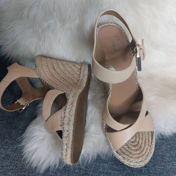 Joie Leather and Jute Platform Espadrille Sandals Size 38.5 (7.5) - Picture 4 of 15